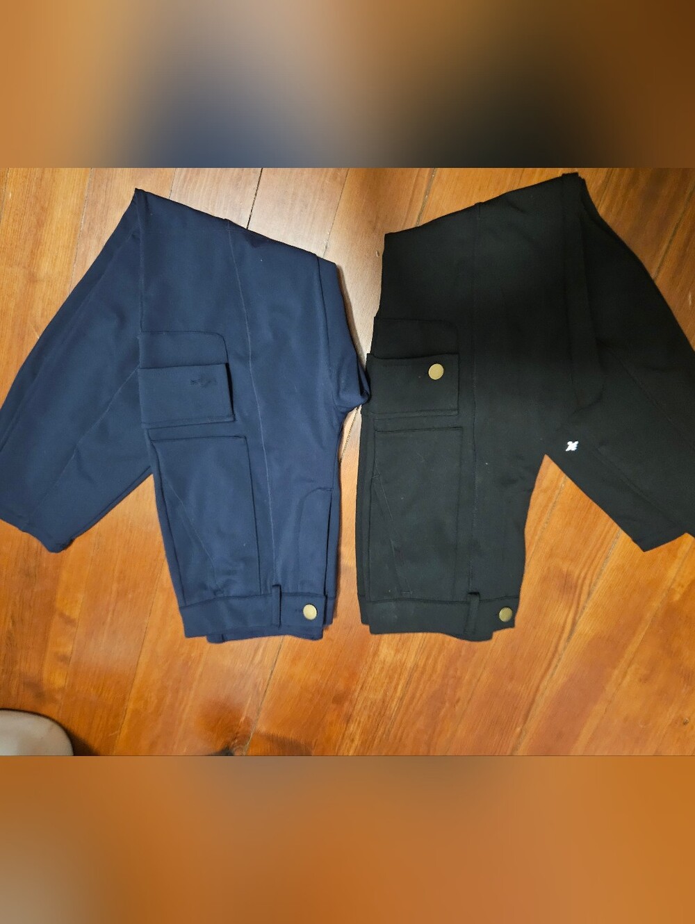 Set of 2 * Slim Cargo * Petite Small * Black & Navy * Pockets * Stretch * NEW